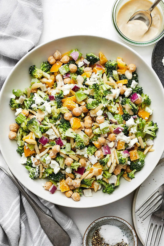 CHOPPED BROCCOLI AND CHICKPEA SALAD